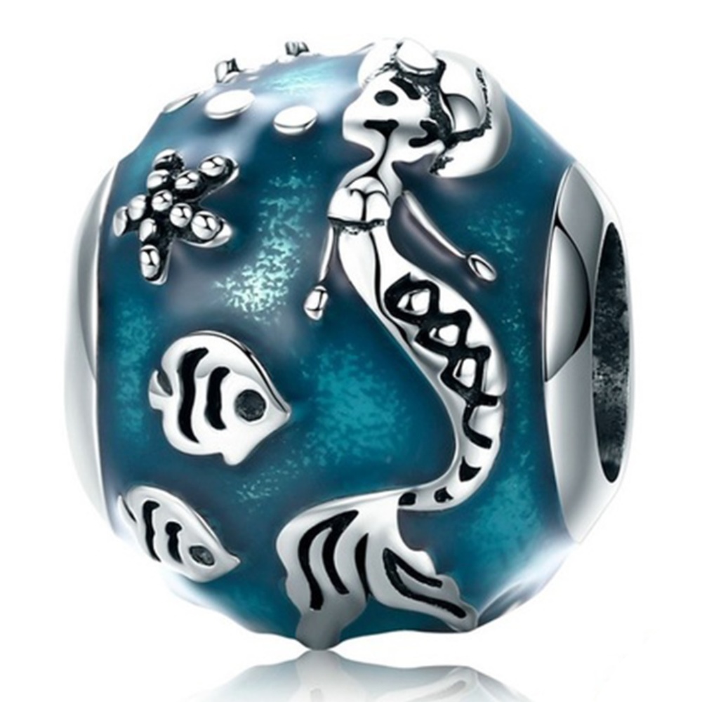 925 Sterling Silver Mermaid Fish Bracelet charm